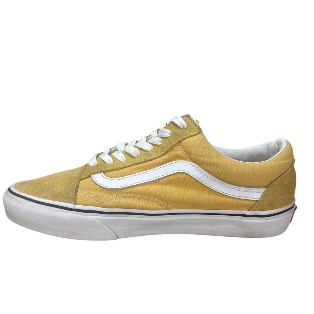 Vans Old Skool Mustard Yellow Suede Canvas Skate Shoes Mens 9 Womens 10.5 Low